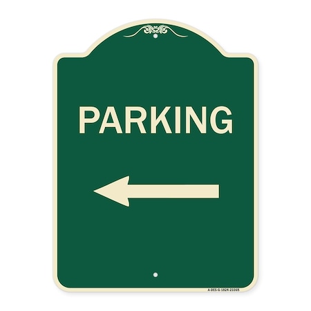 Signmission Parking Left Arrow Heavy-Gauge Aluminum Architectural Sign, 24" x 18", G-1824-23365 A-DES-G-1824-23365